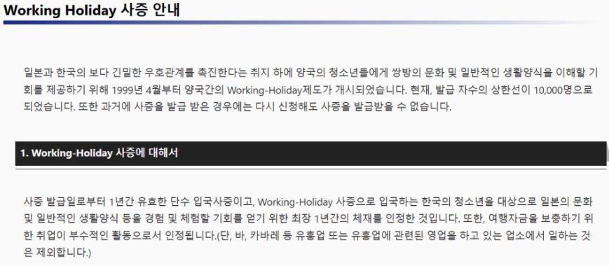 일본 워킹홀리데이